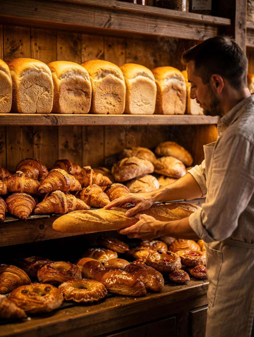 Freshly baked artisan bread and pastries ready for distribution in NYC